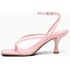 imagePiePieBuy Womens Lace Up Heeled Sandals Square Flip Flop High Heels Strappy Party ShoesPink
