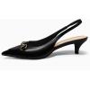 image:imagePiePieBuy Womens Slingback Kitten Heels Closed Pointed Toe Pumps Work Dress Shoes with Metal Chain White Size 75 Black Size 75