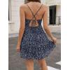 image:imageWomens V Neck Crisscross Backless Dresses Tie Back Sleeveless Ruffle Hem Flowy Swing ALine Vintage Summer Mini DressBlack1