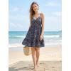 image:imageWomens V Neck Crisscross Backless Dresses Tie Back Sleeveless Ruffle Hem Flowy Swing ALine Vintage Summer Mini DressBlack1
