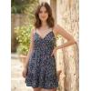 image:imageWomens V Neck Crisscross Backless Dresses Tie Back Sleeveless Ruffle Hem Flowy Swing ALine Vintage Summer Mini DressBlack1