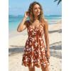 image:imageWomens V Neck Crisscross Backless Dresses Tie Back Sleeveless Ruffle Hem Flowy Swing ALine Vintage Summer Mini DressCaramel1