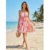 image:imageWomens V Neck Crisscross Backless Dresses Tie Back Sleeveless Ruffle Hem Flowy Swing ALine Vintage Summer Mini DressOrange1